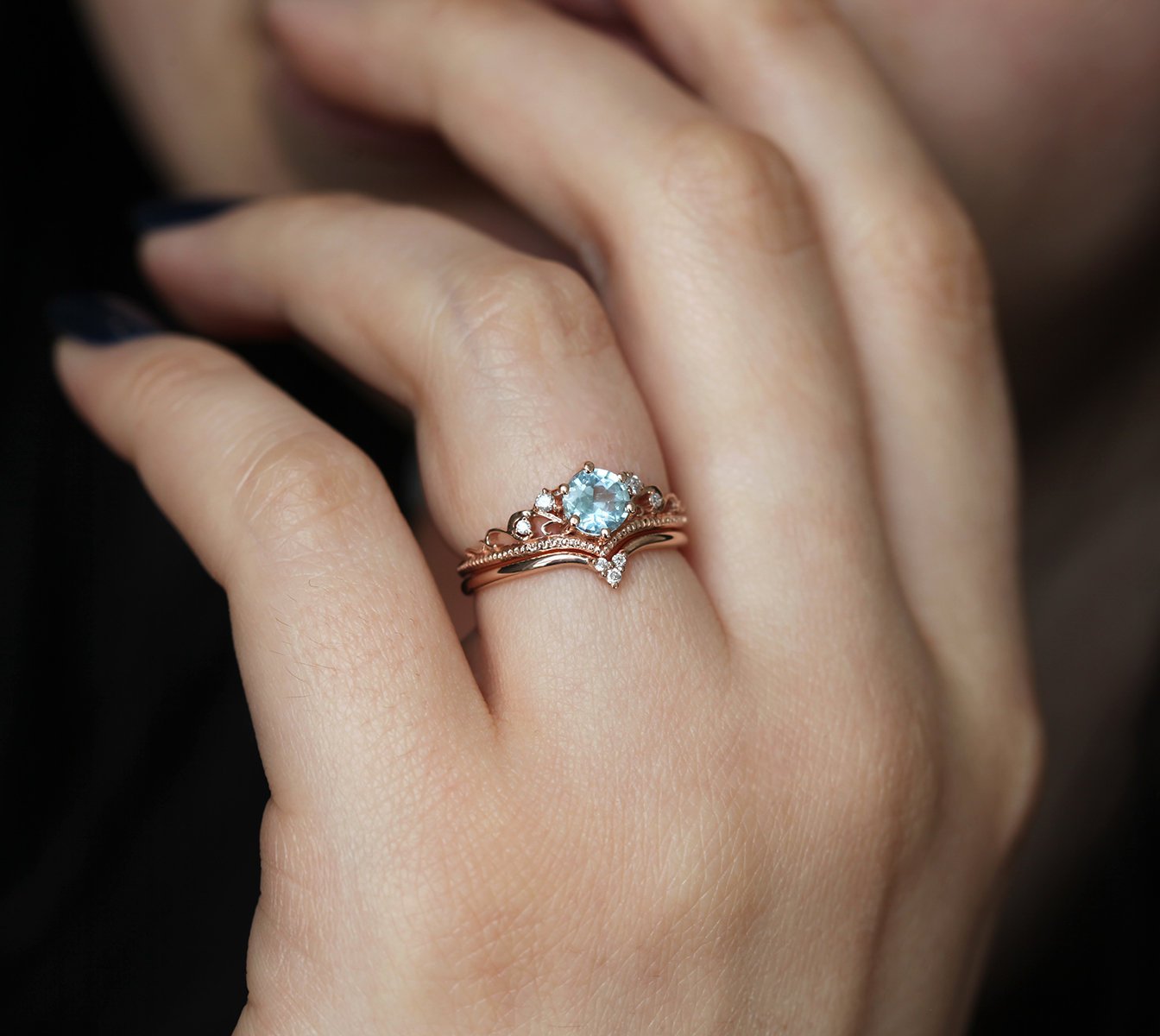 Aquamarine Diamond Engagement Rings | Charles Rose