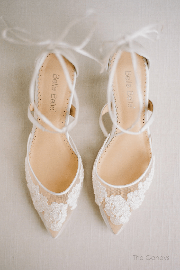 Amelia Kitten Heel Lace Wedding Shoes - Praise
