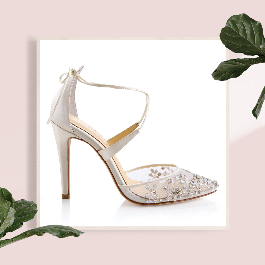Florence Embellished Ivory Crystal Wedding Heels