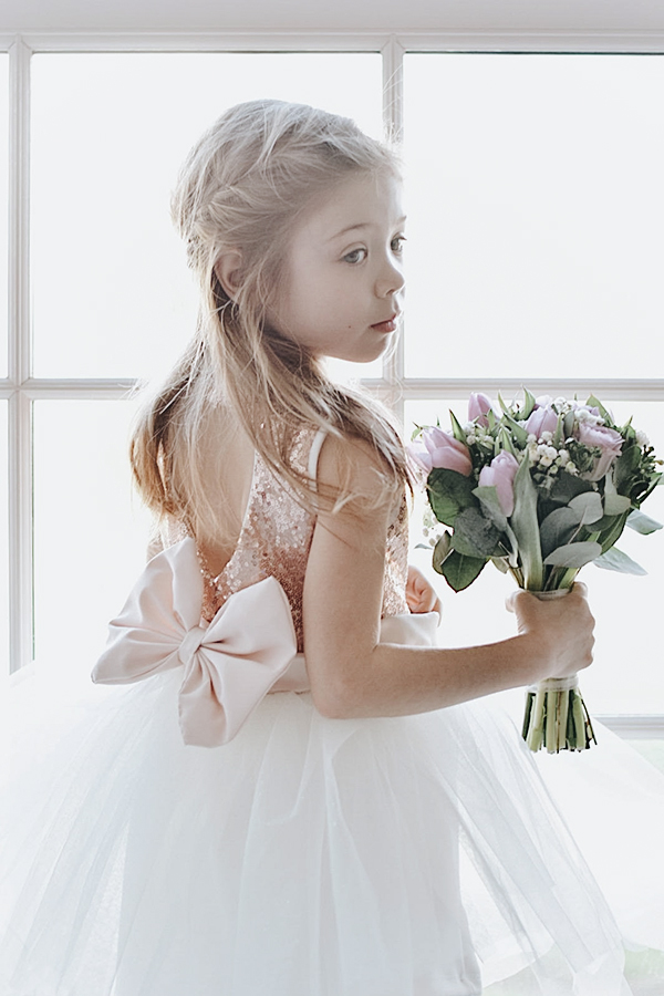 Baby Rose Gold Sequin TuTu Bow Dress - Praise