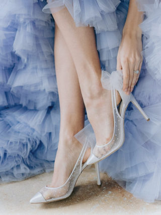 tulle bow heels